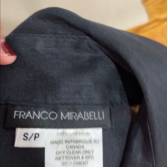 Franco Mirabelli Black Linen Long Sleeve Blouse - Picture 4 of 4